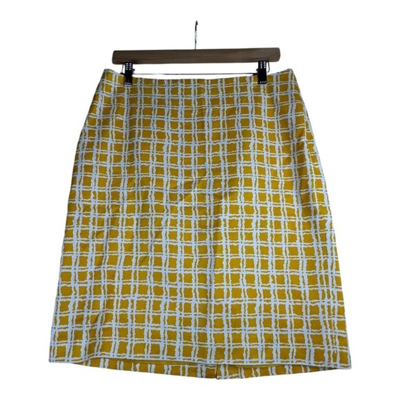 Talbots Dresses & Skirts - Talbots Plaid Knee Length Skirt size‎ 12P Yellow/White